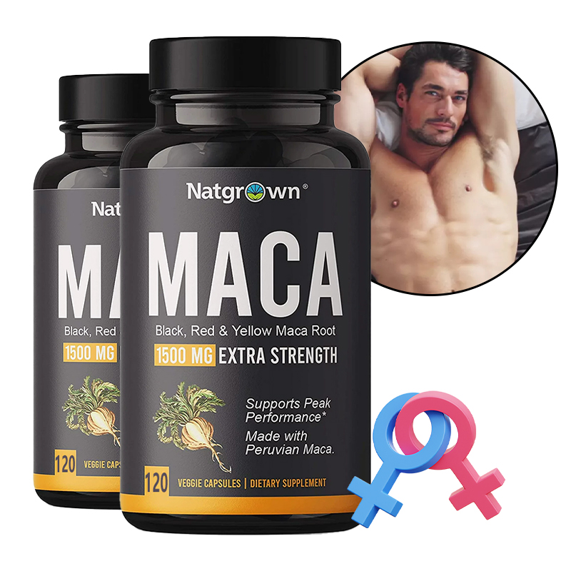 Herbal Supplement - Cápsulas de raíz de Maca (negro