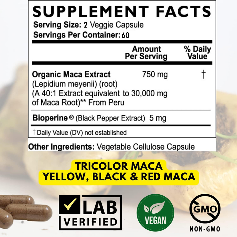 Raíz de Maca negra de máxima r - Herbal Supplement reseña y precio